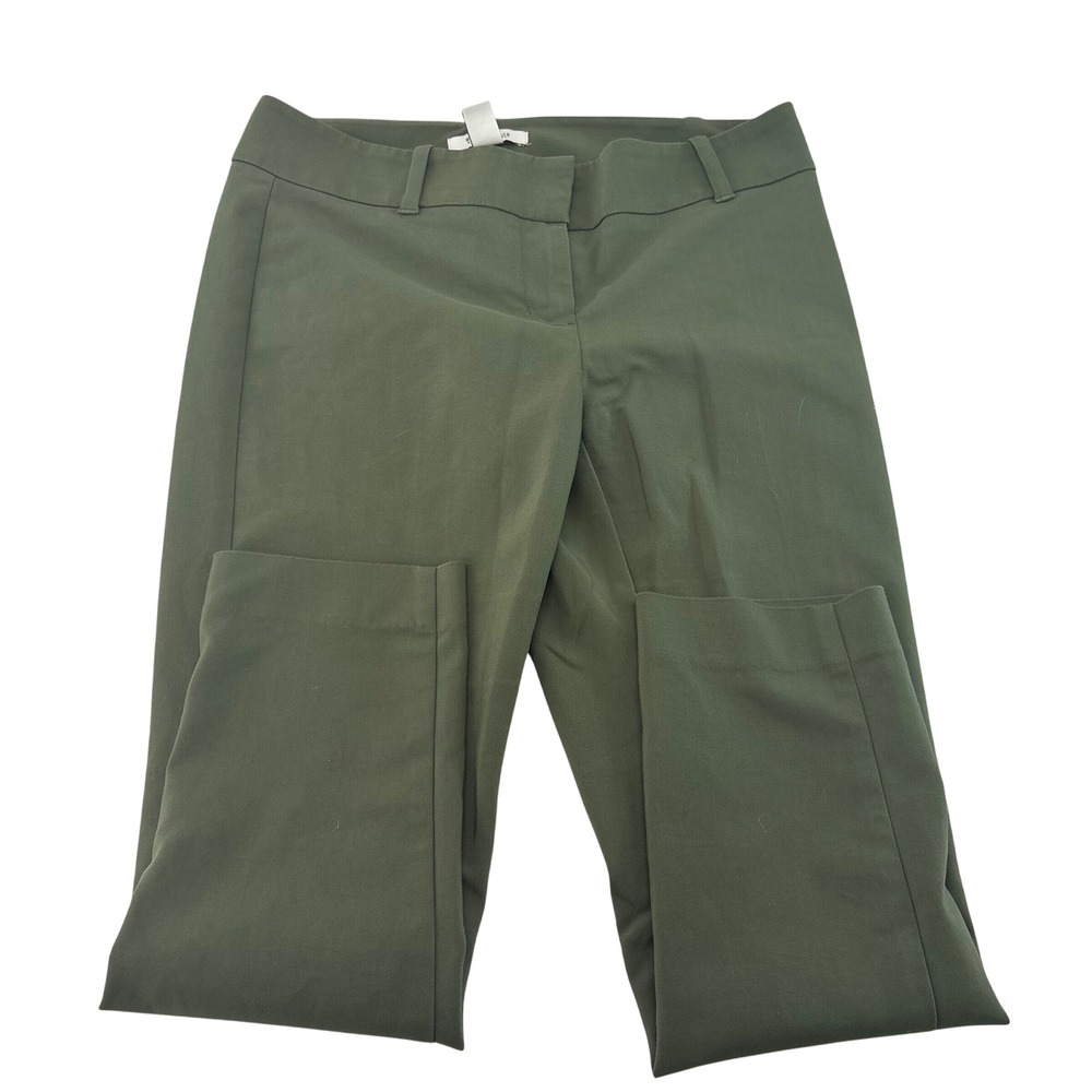White House Black Market Olive Green Ankle Pants 6 Stretch Workwear Trousers
